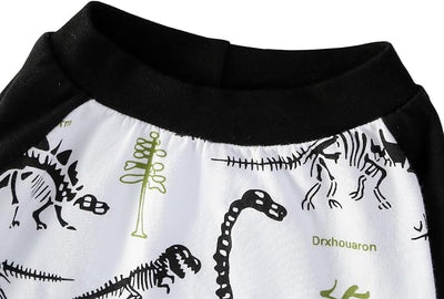 Dog Dinosaur T Shirts Black Long Sleeve White Shirt Pajamas Pets Soft Cotton Apparel Clothes for Large Dogs, L
