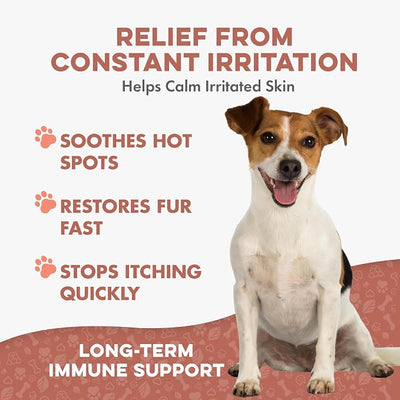 Dog Mange Support and Natural Dog Itching Relief for Canine Coat Issues & Puppy Mange, Soothes Dry Itchy Scaly Skin, Welts & Scabs - Helps Restore Fur Loss (Easy Use 400 Tiny Pills)