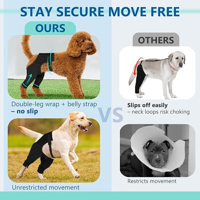 Dog Rear Leg Sleeve to Stop Licking, Breathable Anti-Slip Recovery Sleeve Pants for Wound Protection After ACL/TPLO Surgery, Hot Spots, Lick Granulomas–Cone Alternative for Leg Healing,M