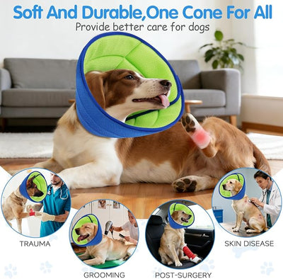 Upgraded Soft Dog Cone Collar for Post-Surgery Recovery – Adjustable Elizabethan Alternative to Stop Licking, Lightweight Breathable Mesh, Fits Most Breeds (XL)
