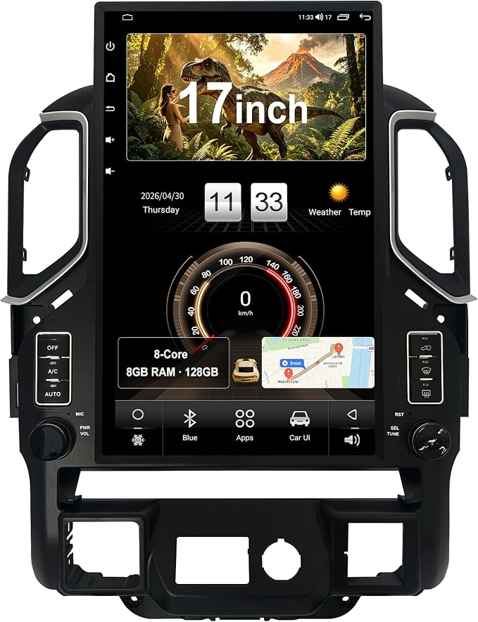 CUSP 17 Inch Android 14 Stereo for Chevy Silverado GMC Sierra 2019+ OEM AUX
