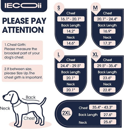 IECOii Dog Anxiety Vest for Large Dogs, Pressure Wrap, Dark Gray, Size 2XL | Machine Washable Calming Vest with Reinforced Stitching, Adjustable Fit for Personalized Comfort,Gentle Pressure Wrap