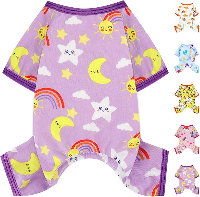 Dog Pajamas Pjs Soft Stretchy Dog Clothes for Small Dogs Girl Boy Medium Size Dogs Spring Summer Puppy Clothes Doggie Onesies Cat Pet Jammies Outfit