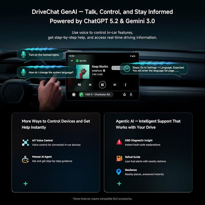 Wireless CarPlay&Android Auto Adapter with 4G LTE Magic AI Box | GPS, Full Android OS, OBD II, Gemini 3.0, Enjoy Video & Music Apps, Plug & Play for Factory Wired CarPlay & Android Auto