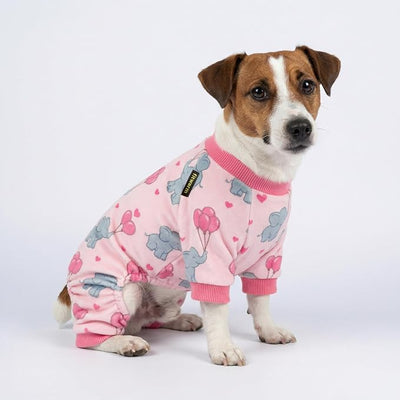 Fitwarm Elephant Fleece Dog Pajamas, Cozy Winter Clothes for Small Dogs Girl, Cute Pet Outfit, Pink, Blue, XL
