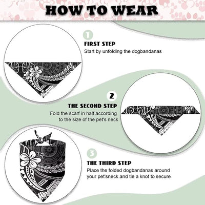 KEIAHUAN Dog Bandanas Black Polynesia Style Triangle Bibs Pet Kerchief Scarf for Boy Girl Adjustable Puppy Bandana Breed Bib Handkerchief for Small to Large Dogs