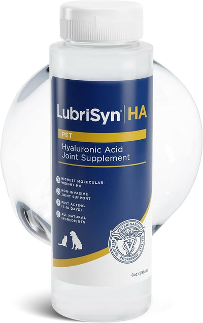 LubriSyn HA Hyaluronic Acid Hip & Joint Supplement for Dogs & Cats, Vet-Developed Oral HA, Original Pet & Equine Liquid Formula Supports Mobility, Cartilage Health & Comfort, 8 oz