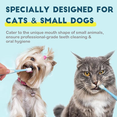 Small Dog Toothbrush, Cat & Puppy Tooth Brushing Kit, Ultra Soft & Mini Head Teeth Brush for Kitten & Tiny Pet, Doggy Toothbrushes Deep Dental Cleaning, 1 PCS - Pink Color