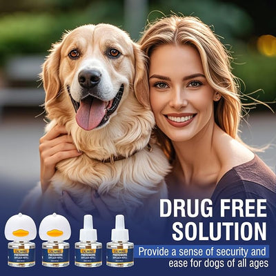 Dog Calming Pheromones Diffuser 6 in 1 Anxiety Relief Reduce Aggression Fighting Barking Stress 120 Day Supply 2 Plug in+4 x48ml Refill