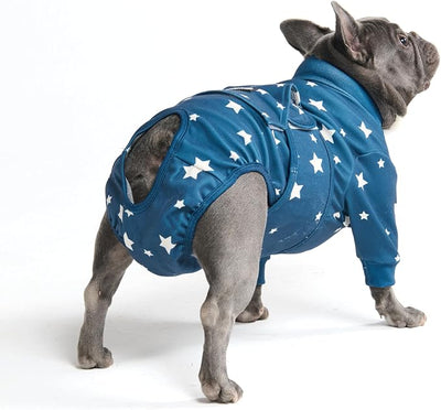 Spark Paws Dog Surgery Recovery Suit – Dog Recovery Suit After Surgery, Anti-Lick Dog Onesie, Abdominal Wound Protector, Soft Cone Alternative for Spay Neuter Male Female Pet Recovery - Stars - L