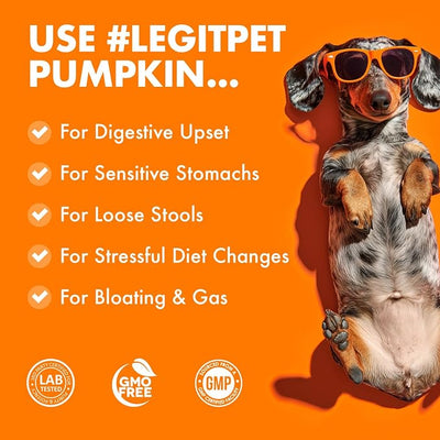 Pumpkin Powder for Dogs Digestive & Stool Support Fiber Blend with Pumpkin, Pumpkin Seed & Apple Helps Support Firm Stool, Gut Health & Regular Digestion 60 Scoops