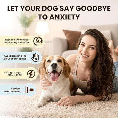 Dog Pheromones Calming Diffuser to Calm Dogs 9 IN 1 Kit (3 Diffusers+6 Refills) Pheromone Plug In for Stress Barking Pee Accidents Chewing Aggression Separation Anxiety Relief 180 Days(Odorless)