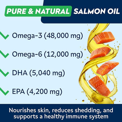 Fish Oil Omega 3 6 9 Chews for Dogs - Allergy and Itch Relief - Flea and Tick Chews for Dogs - Skin and Coat Supplement - Shedding, Itchy Skin Relief - 170Ct - Chicken Liver