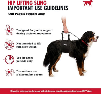 Tuff Pupper Dog Sling Hip Harness | Rear Lift Support for Senior & Injured Dogs | Adjustable Mobility Aid | Strong Padded Handle | Comfortable Design | Hip & Hind Leg Assistance (Tall, Female)