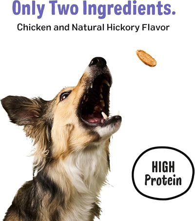 Three Dog Bakery Bark'n Crunch! Hickory Smoke Chicken Chips with 100% Real Chicken - 3.8 oz - Premium Treats for Dogs - High Protein Dog Snacks - Grain Free, No Corn or Soy, Limited Ingredient Treats