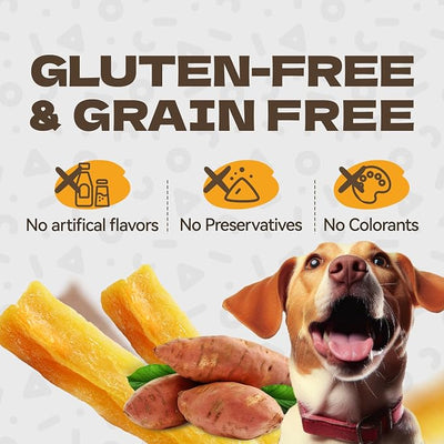 Sweet Potato Dog Treats, Healthy Natural Training Treats for Dog Snacks Low Fat Soft Chews for Small Medium Large Breed 10.58oz