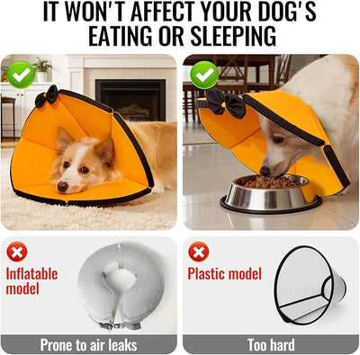 MAXFUT Soft Dog Cone Collar,Foam Cone for Dogs to Stop Licking After Surgery,Non Inflatable Dog Donut Cone (Light Blue, XXXL)