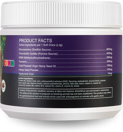 Glucosamine Chondroitin MSM Chewable Tablets for Dogs - Hip & Joint Support Supplement with Vitamins, Chicken Flavor, Joint Pain Relief for Puppies & Senior Dogs, 120 Count