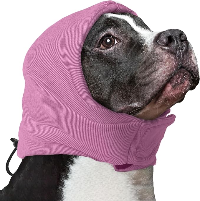 Nanaki Soft Dog Calming Hoodie Anxiety Relief Dog Ear Muffs Noise Protection Dog Ear Wrap Hematoma Fireworks Dog Ear Cover for Bath Blow Drying Dog Head Cover Noise Cancelling Sleep Help Headband