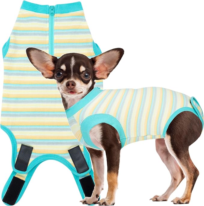 Recovery Suit for Dogs,Dog Cone Alternative Zipper Surgery Suit Female Spay,Soft Dog Surgery Suit for Anti Licking,Breathable Surgical Suit for Dogs Female Spay