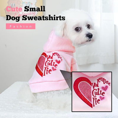 ABRRLO Small Dog Hoodie Clothes Cute Pink Fleece Dog Sweater for Small Dogs Cats Girl Warm Puppy Sweatshirt with Leash D Ring Fall Winter XS Pet Outfits Chihuahua Yorkie Shihtzu Clothing(Cutie Pie,S)