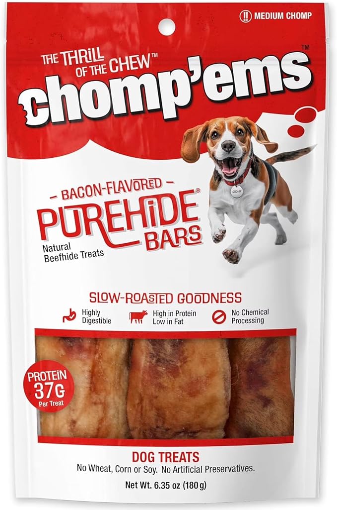 CHOMP 'EMS Ruffin' It 21000 Purehide Bars Dog Chew, 6.35 oz