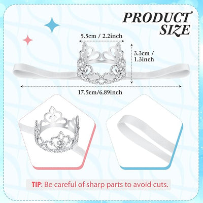 2 Pcs Dog Crown Headband Dog Tutu Dress Set Crystal Rhinestone Tiara Crown Tutu Skirt Pet Dress Costume for Puppy Birthday Party Wedding Photo Prop Costume(X-Large,Rose Red)