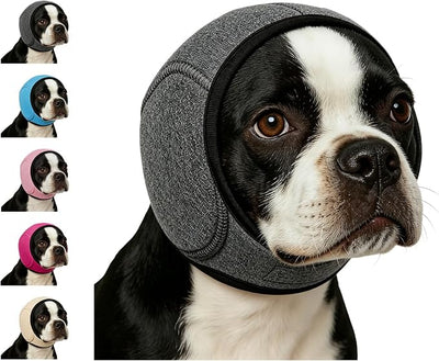 Zenpup Noise Cancelling Ear Wrap, Dog No Shake Ear Muffs Noise Protection Firework Thunder Vacuum, Comfortable Quiet Dogs Calming Hoodie, Adjustable for Grooming Bathing & Swimming (Black, Small)