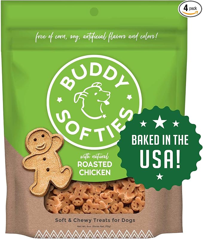 Buddy Biscuits 938072 Soft & Chewy Treats with Roasted Chicken - 6 oz. (4 Pack)