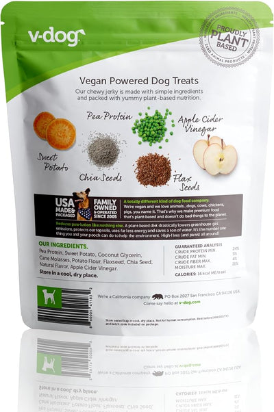 V-dog Kind Jerky - 100% Vegan Jerky Dog Treats - Plant Based Protein and Superfoods - 8 Ounce - All Natural - Made in The USA,(Pack of 2)