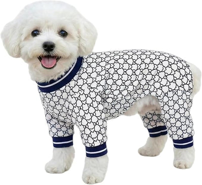 Dog Pajamas & Onesie for Small Medium Dogs, Ultra-Premium Pjs M | Vet-Approved Hypoallergenic 100% Organic Cotton, Soft Breathable & Won't Overheat, Gentler on Skin, Size M Pet: 6-10lbs