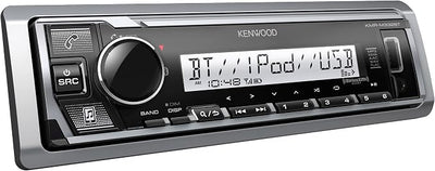 KENWOOD KMR-M332BT Car & Marine Stereo - Single Din, Bluetooth Audio, USB MP3, Aux in, AM FM Radio SiriusXM Ready, Weatherproof, Multi Color Illumination