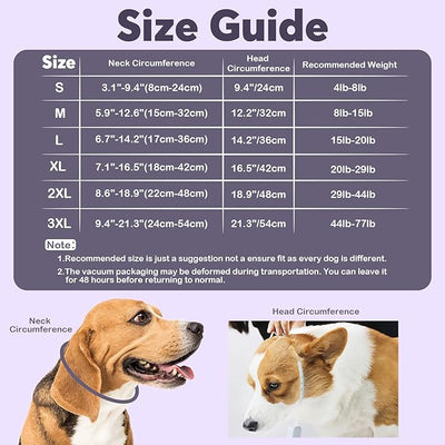 IDOMIK Dog Recovery Collar, Waterproof Soft Dog Cone After Surgery, Comfy Protective Elizabethan Collar Alternative for Dogs Cats, Adjustable Pet Neck Donut Cone Anti-Licking Biting Wounds,Grey,M