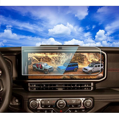 2pcs Anti-Glare 2025 2026 Jeep Gladiator Wrangler Screen Protector for 2024 2025 2026 Jeep Wrangler JL Gladiator 4xe Sport Rubicon X Sahara Willys Sport S 12.3Inch 2025 Wrangler Gladiator Accessories Tempered Glass Wrangler 12.3'' Matte V2