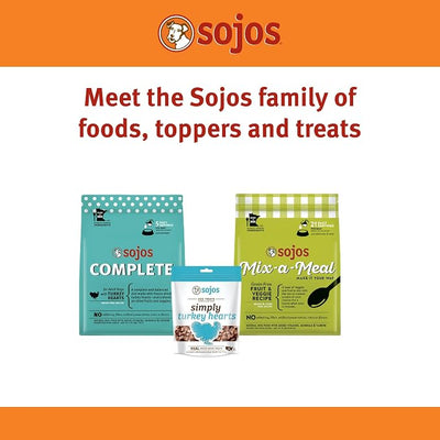 Sojos Simply Freeze Dried Turkey Hearts Dog Treats, Grain Free, Natural, 4 oz Bag