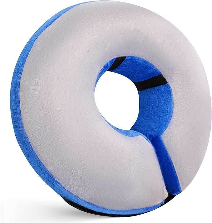 Inflatable Cone Collar for Dogs After Surgery, Soft Adjustable Blow up Donut E-Collar for Small Medium Large Dogs and Cats