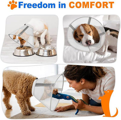 Breathable Mesh Dog Cone Collar for Surgery, Soft Elizabethan Recovery Alternative to Stop Licking,Pet Neck Collar for Large Medium Small Breeds, S