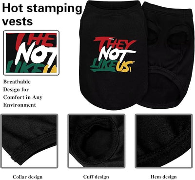 Comfortable Polyester-Cotton Dog Shirt –with 'They NOT Like US', Perfect for Small & Medium Dogs, Soft & Stylish Pet Apparel for Everyday Wear. Black L