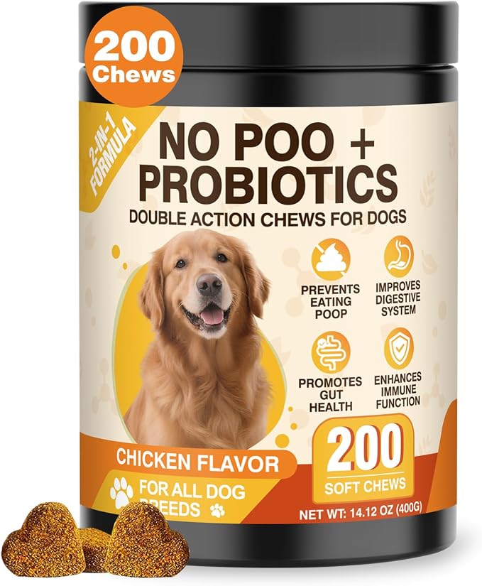 Natural Soft Treats Deterrent Eat Poop-Digestive Enzymes with Prebiotics Support Gut Health-Chicken