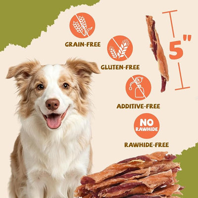 Chicken Duck Cod Twist Soft Dog Jerky Treats, Triple Flavor Rawhide-Free Grain-Free Dog Training Reward Snacks, Healthy Skin & Shiny Coat Chews for Small Medium Large Breed Dogs, 10.58 oz