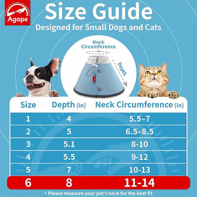 Agape Soft Dog Cone for Small Dogs & Cats, Recovery Collar to Stop Licking | Comfy E-Collar Alternative for Puppies, Adjustable Cloth Cone After Surgery, Protective Neck Cone for Kittens, Washable