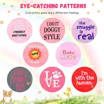Reginary 8 Pieces Dog Shirts Girl Small Dog Clothes for Chihuahuas Yorkies Female Puppy Shirts Printed Pet Outfit Cute Breathable Soft Valentine's Day Doggie Cat Lovers Gift, Size S