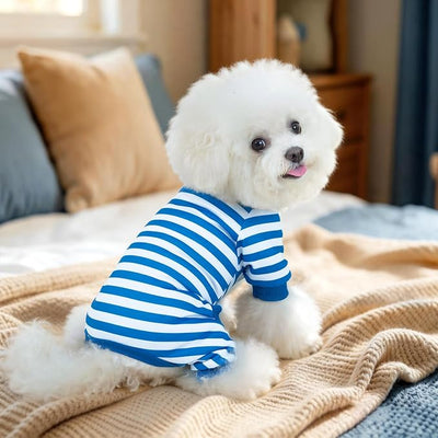 XPUDAC 4 Pack Dog Pajamas for Small Dogs, Soft Dog Onesie, Comfy Puppy Clothes Lightweight Pet Pjs Outfit Pet Clothes for Boy, M