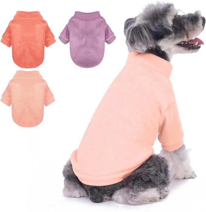 GYALAPERI Dog Sweater, 3 Pack Dog Sweaters for Small Dogs Girl Boy, Ultra Soft Warm Puppy Clothes Coat for Winter (Rose+Lt Pink+Lt Purple, XX-Large)