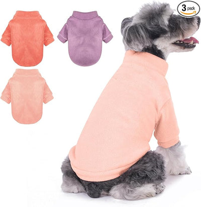 GYALAPERI Dog Sweater, 3 Pack Dog Sweaters for Small Dogs Girl Boy, Ultra Soft Warm Puppy Clothes Dog Coat for Winter (Rose+Lt Pink+Lt Purple, X-Small)