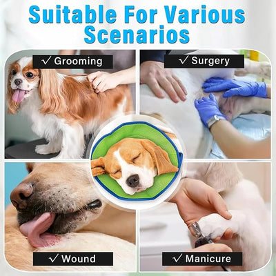 Soft Dog Cone Recovery Collars & Cones After Surgery for Small,Medium Large Dogs,Adjustable Breathable Dog Cone Collar,Protect Pets from Licking Wounds,Soft and Comfortable, Reduce Anxiety (blue, XXL)