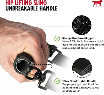 Tuff Pupper Dog Sling Hip Harness | Rear Lift Support for Senior & Injured Dogs | Adjustable Mobility Aid | Strong Padded Handle | Comfortable Design | Hip & Hind Leg Assistance (Medium/Large, Female)