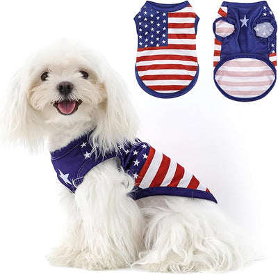 American Flag Inspired Dog Vest: Perfect Dog Shirt, Ideal Tank Top for Everyday Wear, Independence Day Celebrations Crafted Materials for a Cute and Stylish Look Blue 4XL