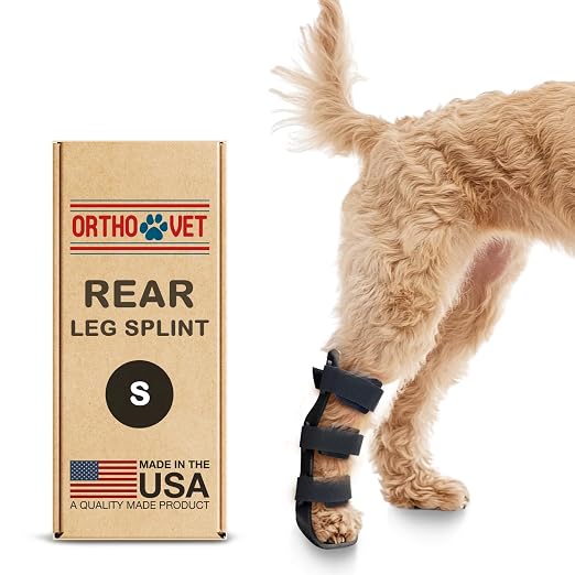 Standard Rear Splint for Dogs with Injuries, Arthritis, Fractures or Sprains, Durable & Lightweight Rear Splints for Rehability Treatment & Post-Surgery Protection for Pets - S