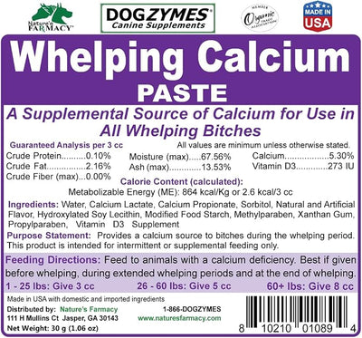 Canine Whelping Calcium Paste Combines Calcium Propionate, Calcium Lactate and Vitamin D3 for Better Calcium Absorption